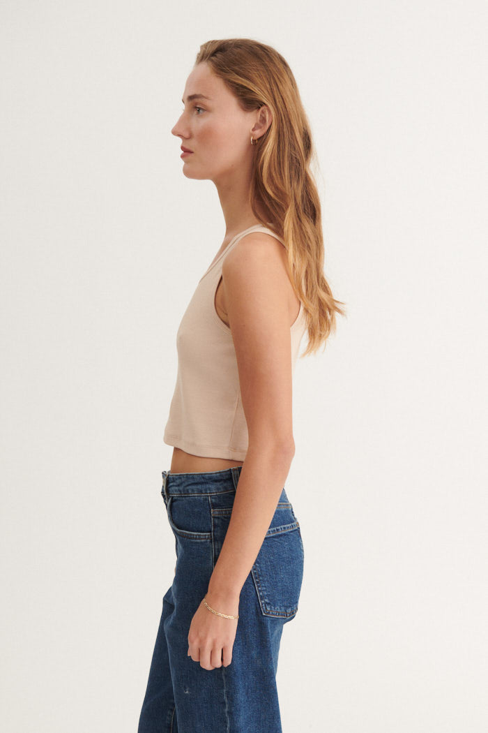 Basic Apparel Ludmilla Crop Tank Tops & tank-tops 777 Smokey Grey